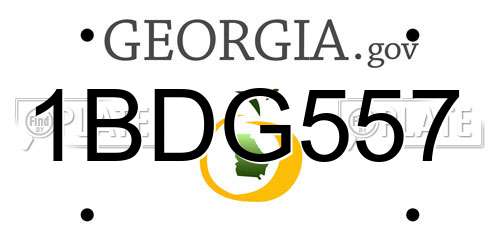 1BDG557 Georgia License Plate