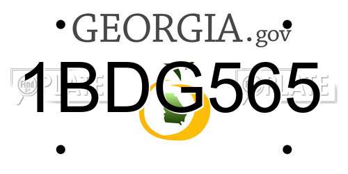 1BDG565 Georgia License Plate