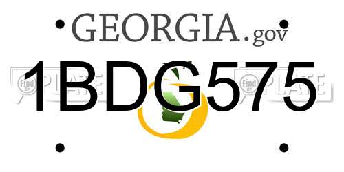 1BDG575 Georgia License Plate