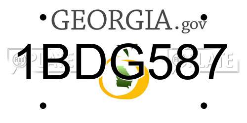 1BDG587 Georgia License Plate