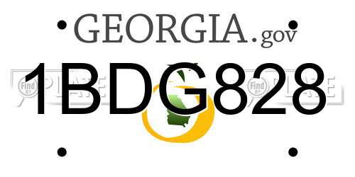 1BDG828 Georgia License Plate