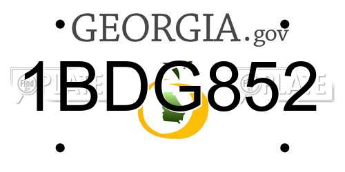 1BDG852 Georgia License Plate