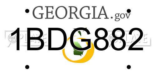 1BDG882 Georgia License Plate