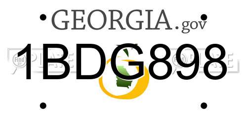 1BDG898 Georgia License Plate