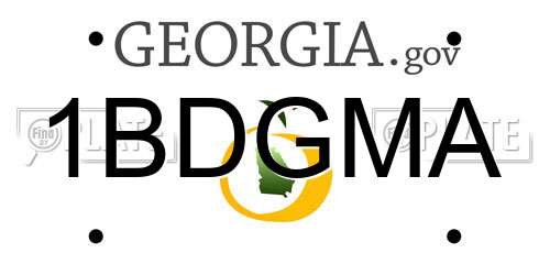 1BDGMA Georgia License Plate