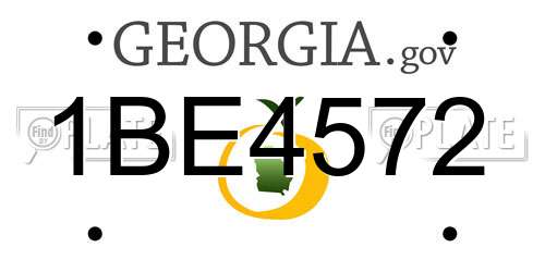 1BE4572 Georgia License Plate