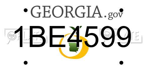 1BE4599 Georgia License Plate