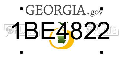 1BE4822 Georgia License Plate