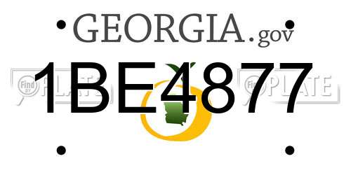 1BE4877 Georgia License Plate