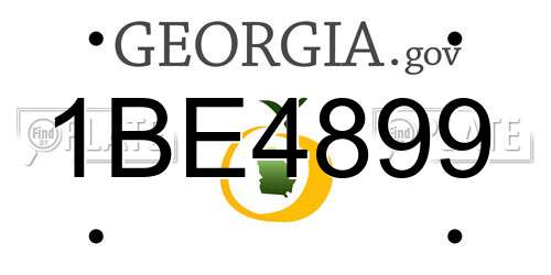 1BE4899 Georgia License Plate