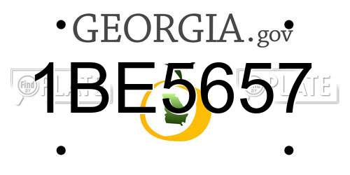 1BE5657 Georgia License Plate