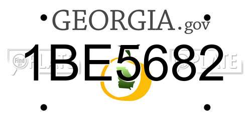 1BE5682 Georgia License Plate