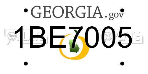 1BE7005 Georgia License Plate