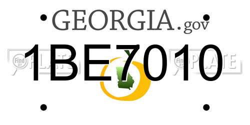1BE7010 Georgia License Plate