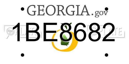 1BE8682 Georgia License Plate