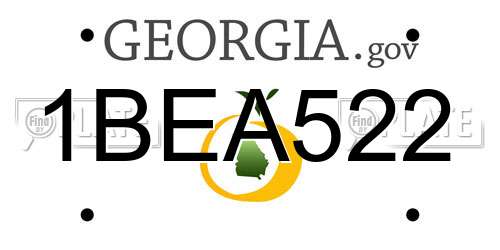 1BEA522 Georgia License Plate