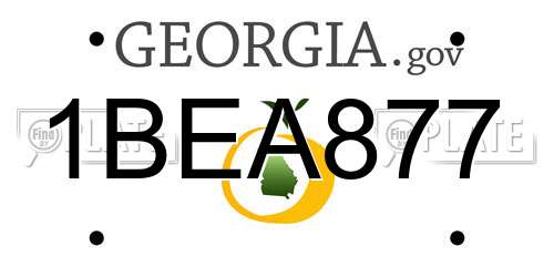 1BEA877 Georgia License Plate