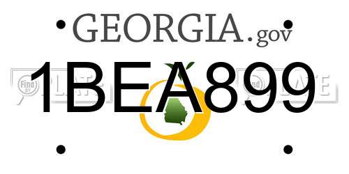 1BEA899 Georgia License Plate