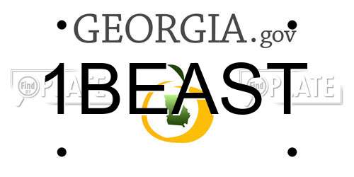 1BEAST Georgia License Plate