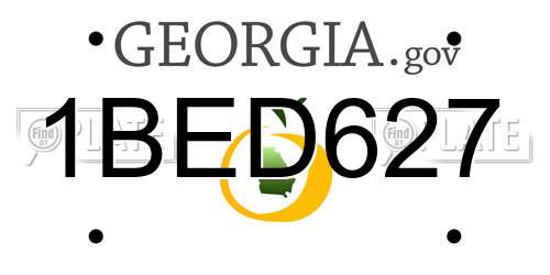 1BED627 Georgia License Plate