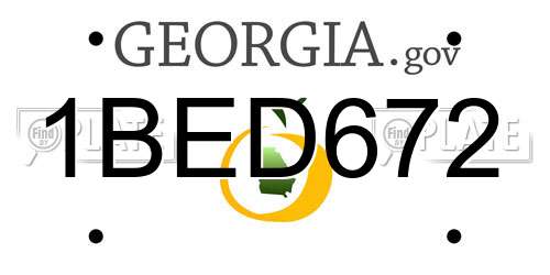 1BED672 Georgia License Plate