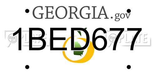 1BED677 Georgia License Plate