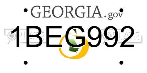 1BEG992 Georgia License Plate