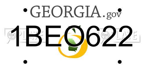 1BEO622 Georgia License Plate