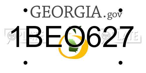 1BEO627 Georgia License Plate