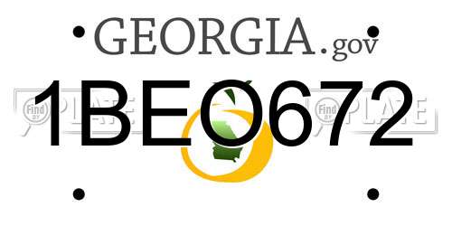 1BEO672 Georgia License Plate