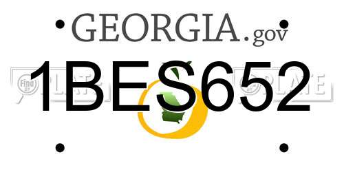1BES652 Georgia License Plate
