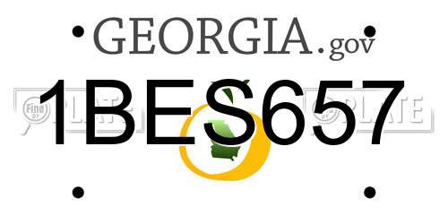 1BES657 Georgia License Plate