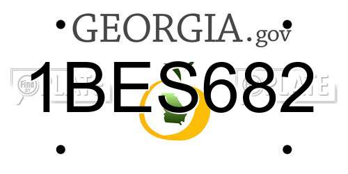 1BES682 Georgia License Plate