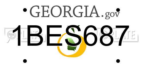 1BES687 Georgia License Plate