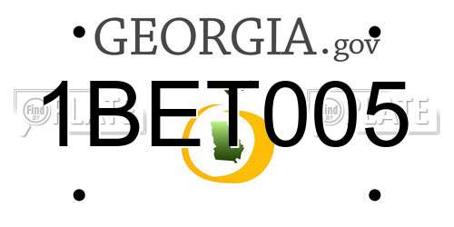 1BET005 Georgia License Plate
