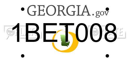 1BET008 Georgia License Plate
