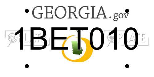 1BET010 Georgia License Plate