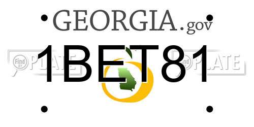 1BET81 Georgia License Plate