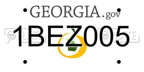 1BEZ005 Georgia License Plate