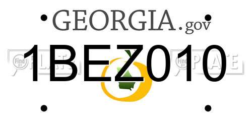 1BEZ010 Georgia License Plate