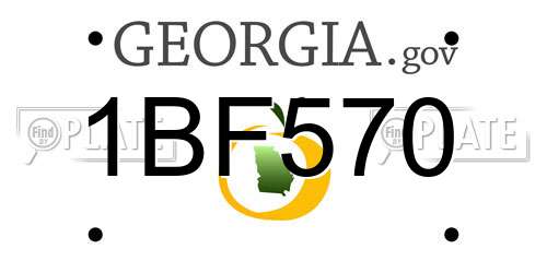 1BF570 Georgia License Plate