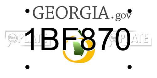 1BF870 Georgia License Plate