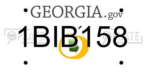 1BIB158 Georgia License Plate