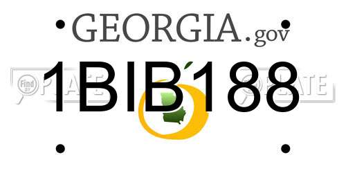 1BIB188 Georgia License Plate