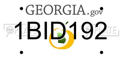 1BID192 Georgia License Plate