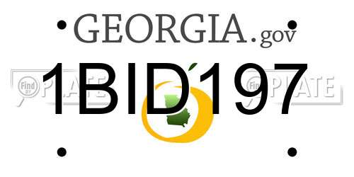 1BID197 Georgia License Plate
