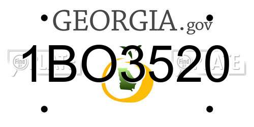 1BO3520 Georgia License Plate