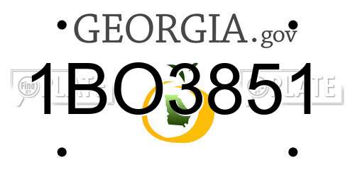 1BO3851 Georgia License Plate