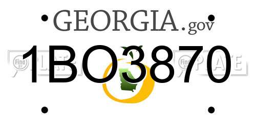 1BO3870 Georgia License Plate