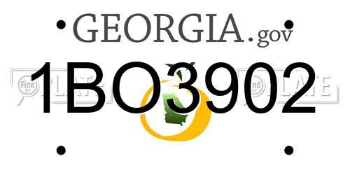 1BO3902 Georgia License Plate